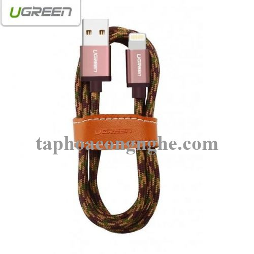 Ugreen 40688 0.5M màu Nâu Cáp Lightning sạc + truyền dữ liệu cho iPhone US247 30040688